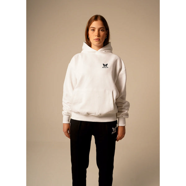 BASIC HOODIE DAMEN, WEISS - NEU-