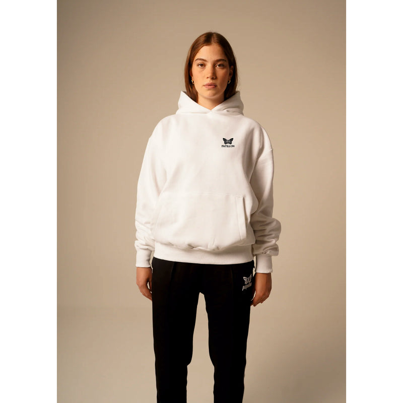 BASIC HOODIE DAMEN, WEISS - NEU-