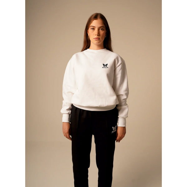 BASIC SWEATER DAMEN, WEISS