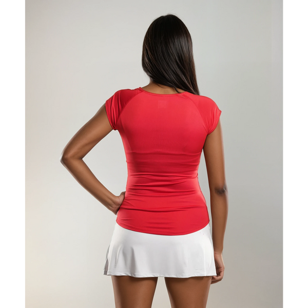 TEAM V-SHIRT DAMEN, ROT