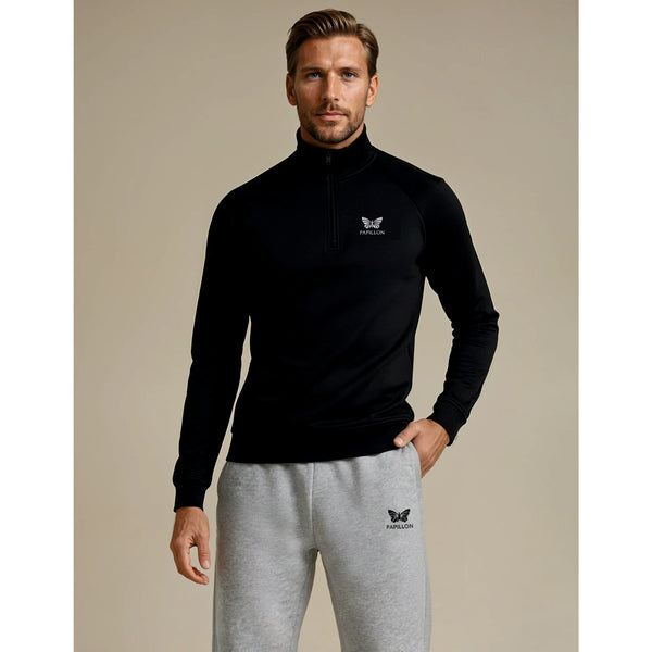 OFFCOURT HALFZIP HERREN, SCHWARZ - NEU-