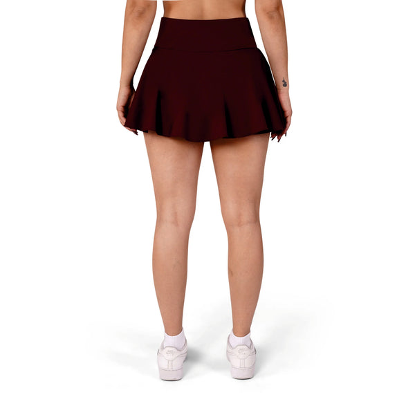 HIGH WAIST ROCK DAMEN, BORDEAUX