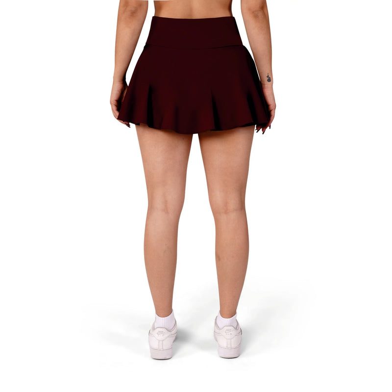 HIGH WAIST ROCK DAMEN, BORDEAUX