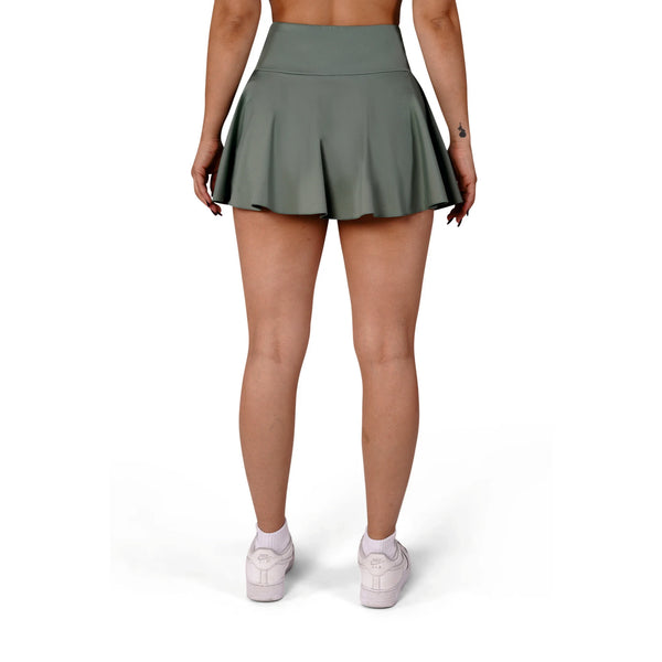 HIGH WAIST ROCK DAMEN, OLIVE GRÜN