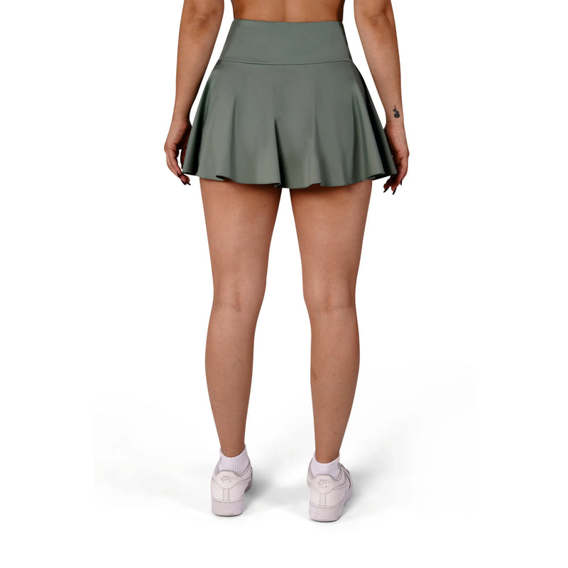 HIGH WAIST ROCK DAMEN, OLIVE GRÜN