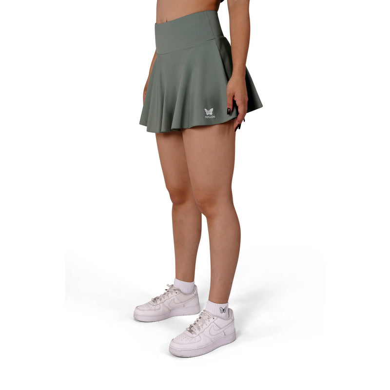 HIGH WAIST ROCK DAMEN, OLIVE GRÜN