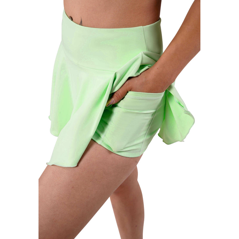 HIGH WAIST ROCK DAMEN, EISGRÜN