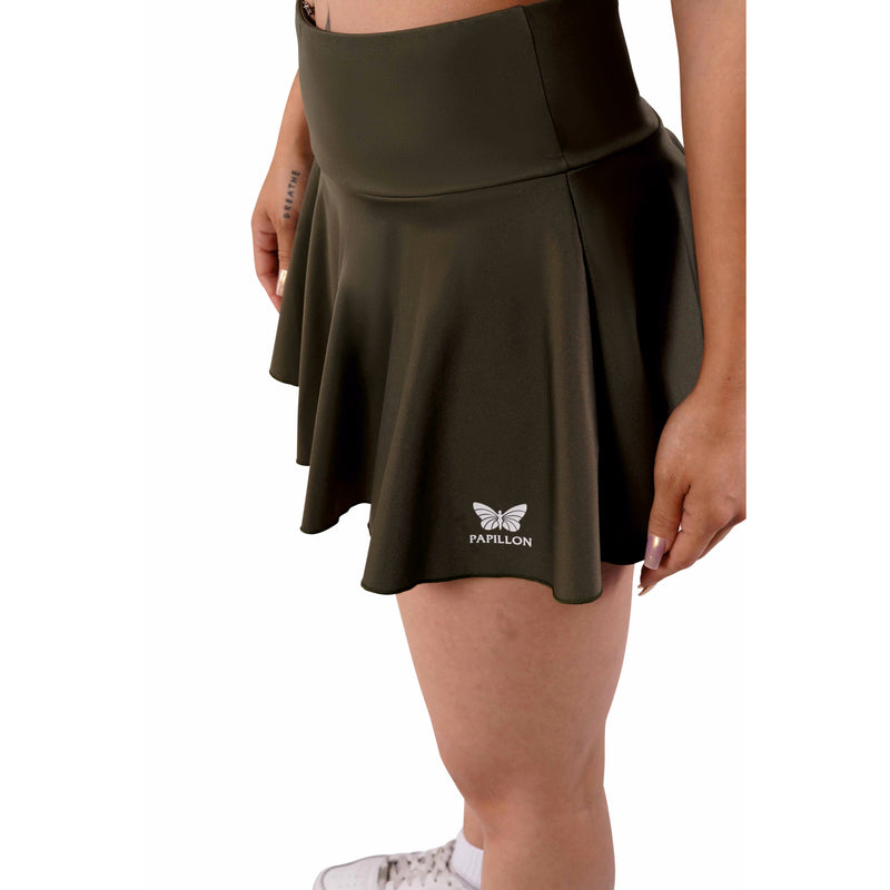 HIGH WAIST ROCK DAMEN, MILITÄR GRÜN