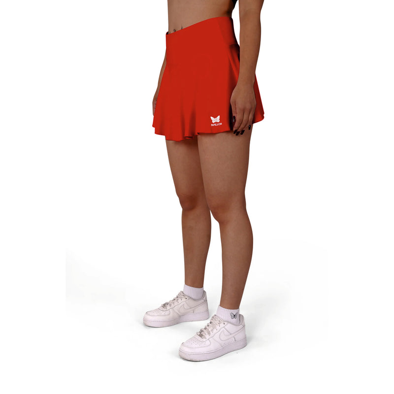 HIGH WAIST ROCK DAMEN, ROT