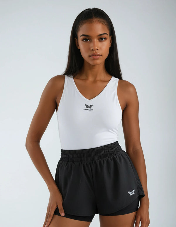 TENNIS SHORT DAMEN, SCHWARZ -NEU-
