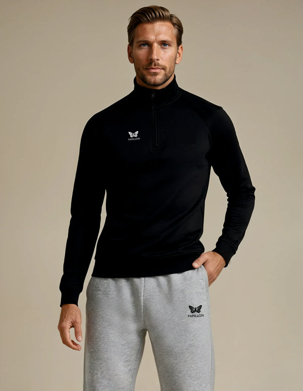 OFFCOURT HALFZIP HERREN, SCHWARZ - NEU-