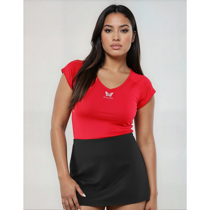 PLUS SIZE V-SHIRT DAMEN, ROT -NEU-