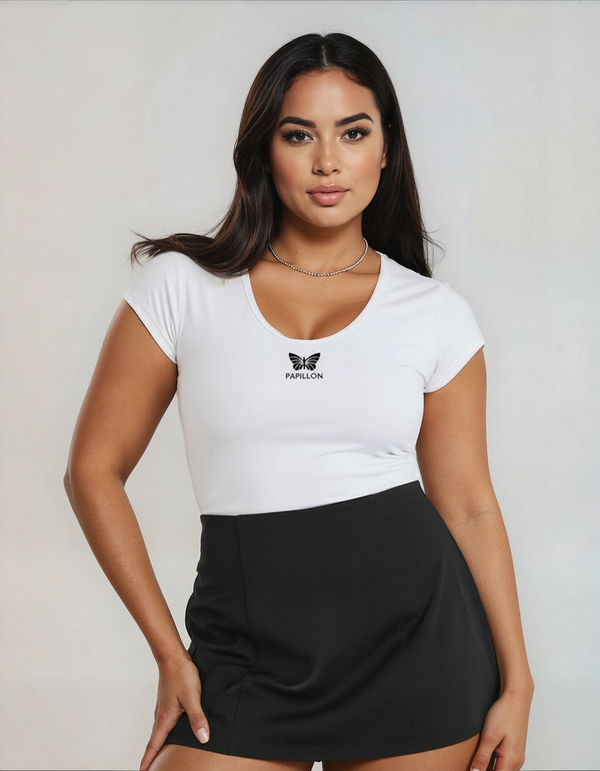 PLUSSIZE V-SHIRT DAMEN, WEISS -NEU-