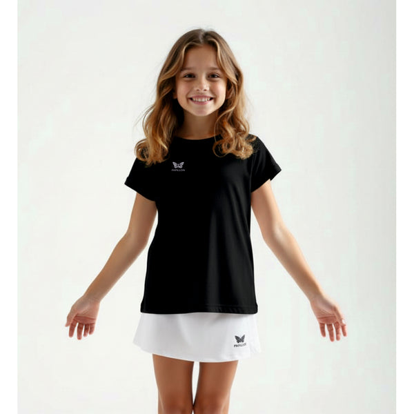 SHIRT RUNDHALS MÄDCHEN, SCHWARZ