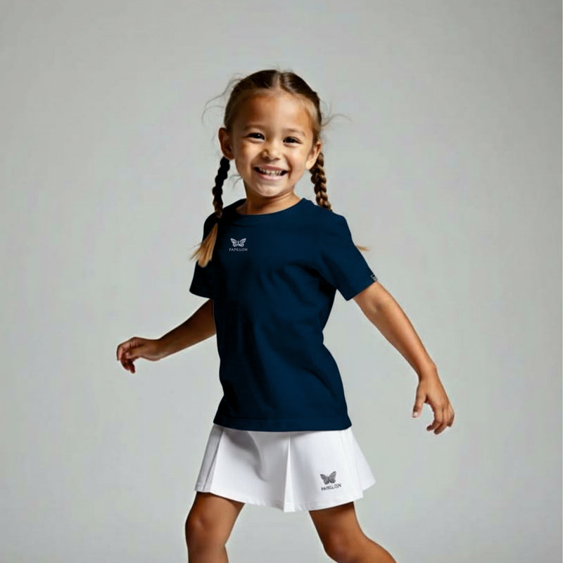 TEAM RUNDHALS SHIRT MÄDCHEN, NAVY