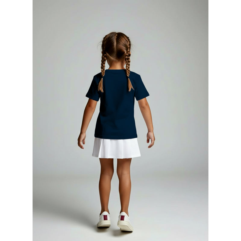 TEAM RUNDHALS SHIRT MÄDCHEN, NAVY