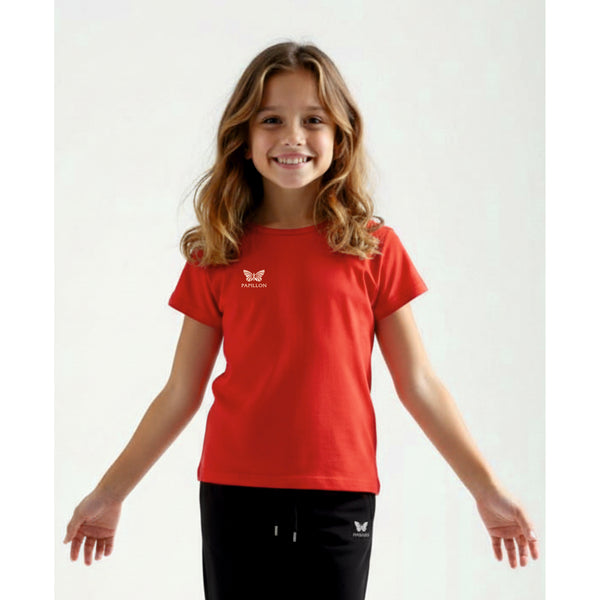 SHIRT RUNDHALS MÄDCHEN, ROT