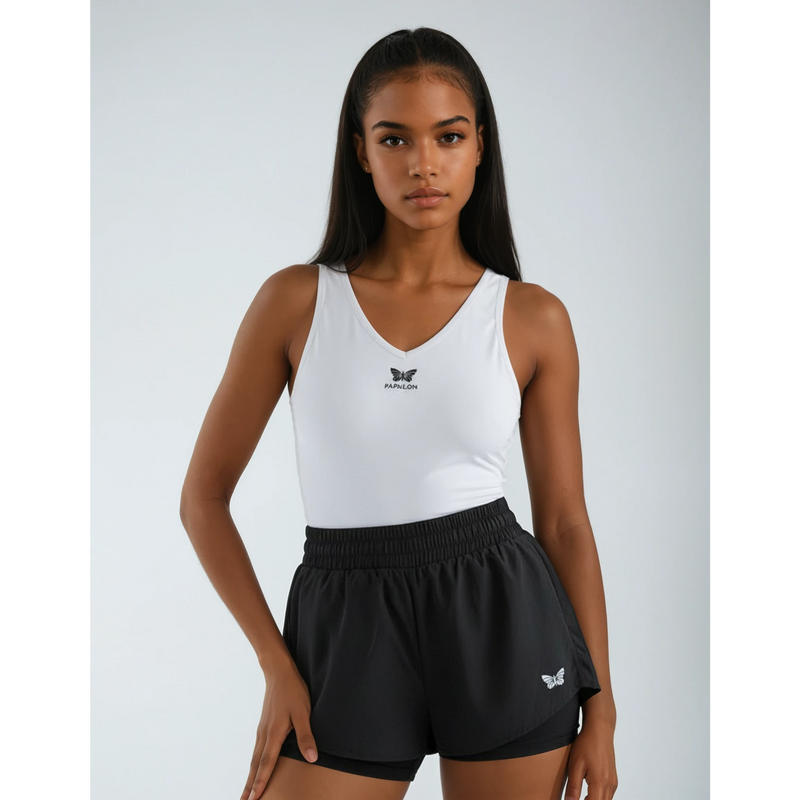 TENNIS SHORT DAMEN, SCHWARZ -NEU-