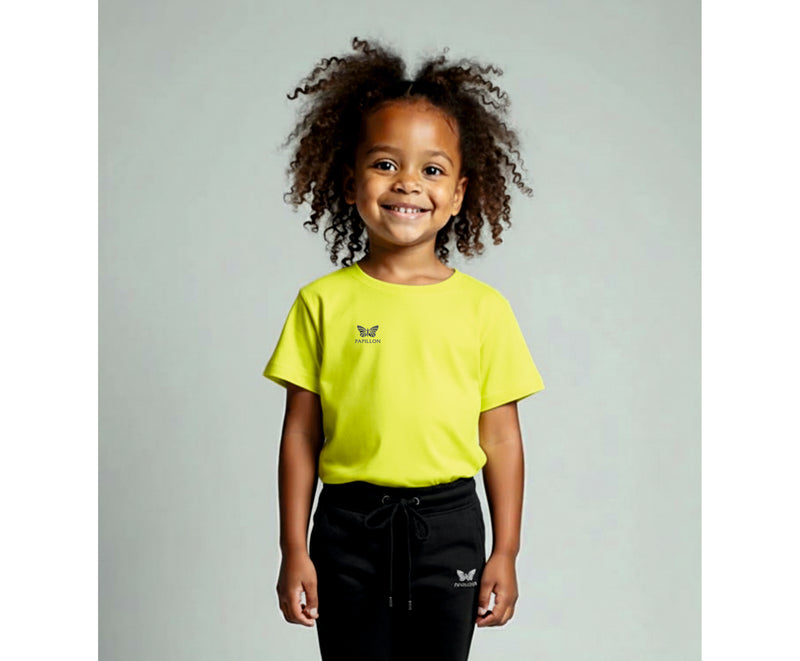 TEAM SHIRT MÄDCHEN, NEON-GELB