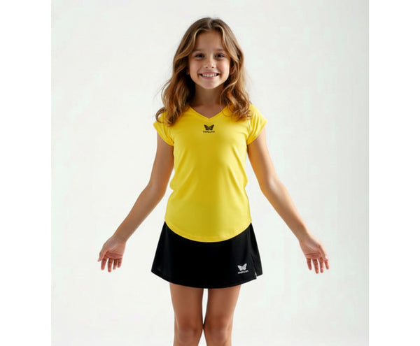 TEAM V-SHIRT MÄDCHEN, GELB