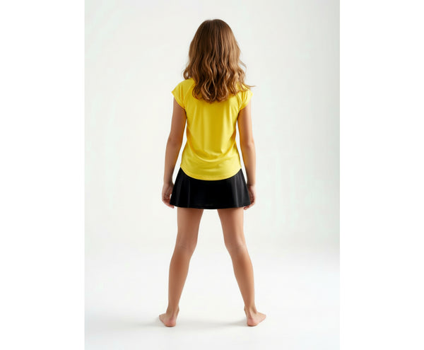 TEAM V-SHIRT MÄDCHEN, GELB