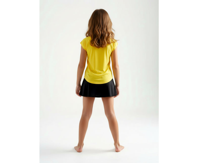 TEAM V-SHIRT MÄDCHEN, GELB