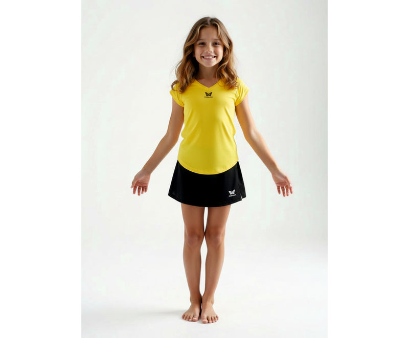 TEAM V-SHIRT MÄDCHEN, GELB