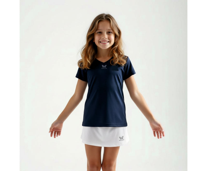 TEAM V-SHIRT MÄDCHEN, NAVY