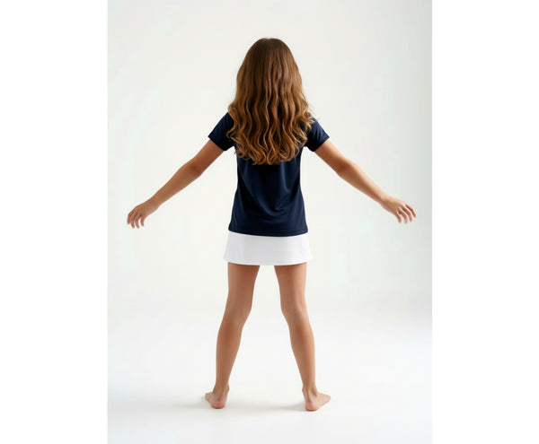 TEAM V-SHIRT MÄDCHEN, NAVY