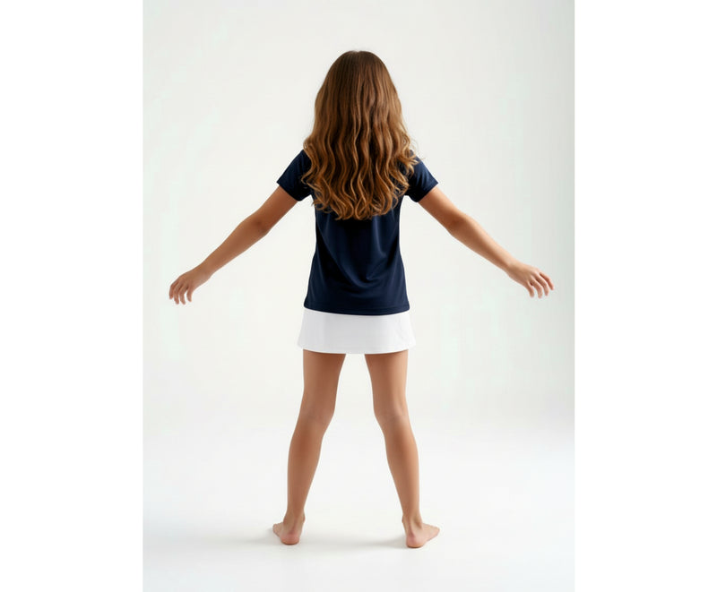 TEAM V-SHIRT MÄDCHEN, NAVY