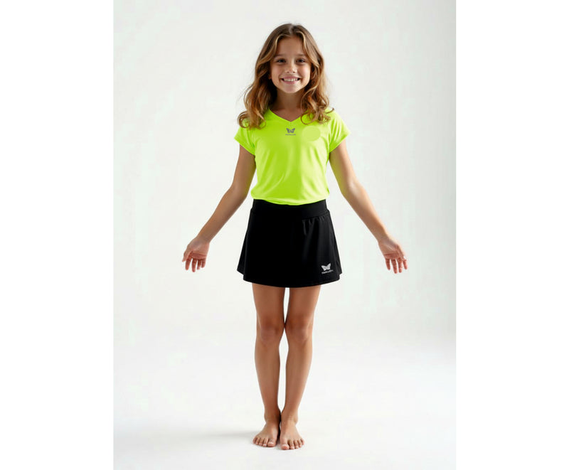 TEAM V-SHIRT MÄDCHEN, NEON-GRÜN