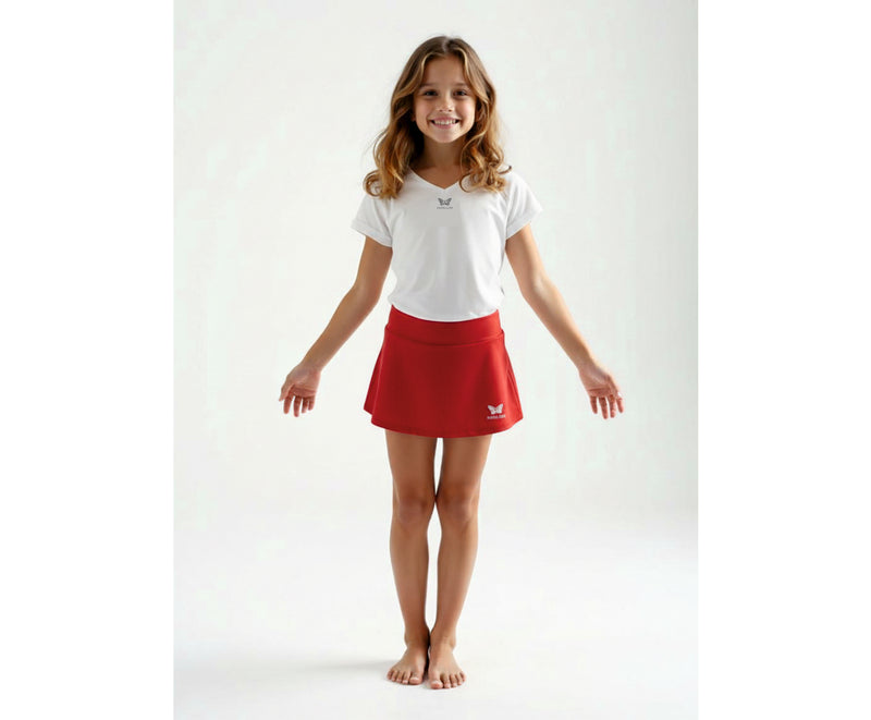 TEAM V-SHIRT MÄDCHEN, WEISS