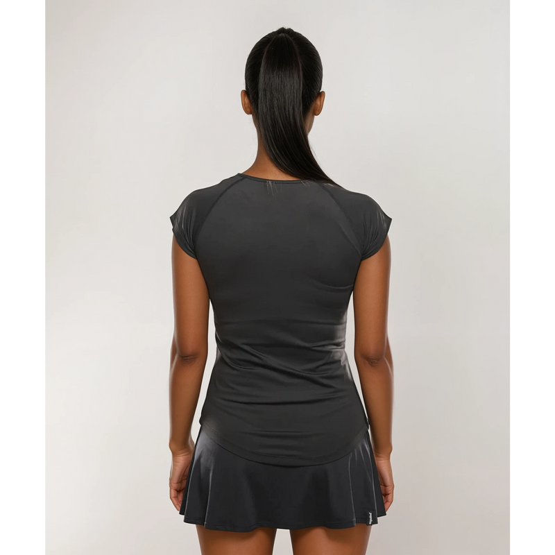 CLUB V-SHIRT DAMEN, SCHWARZ