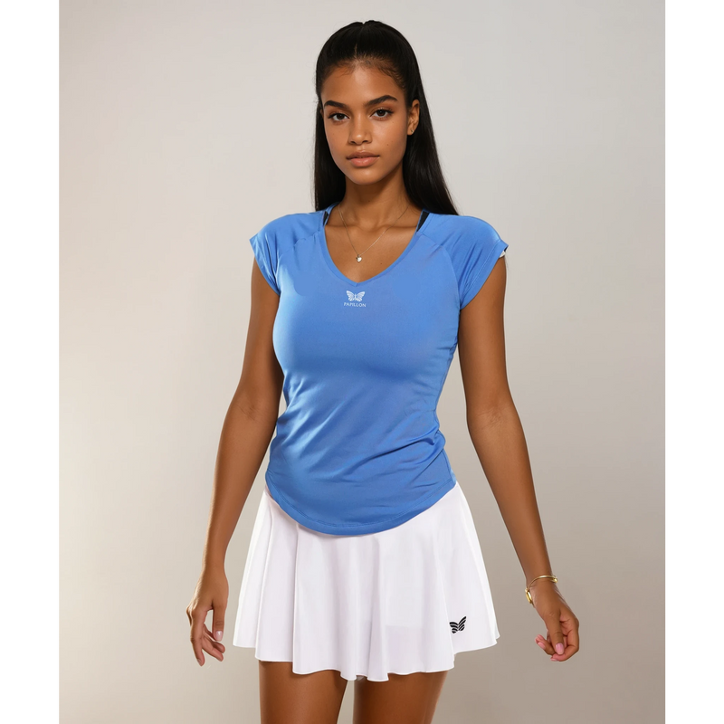 CLUB V-SHIRT DAMEN, BLAU
