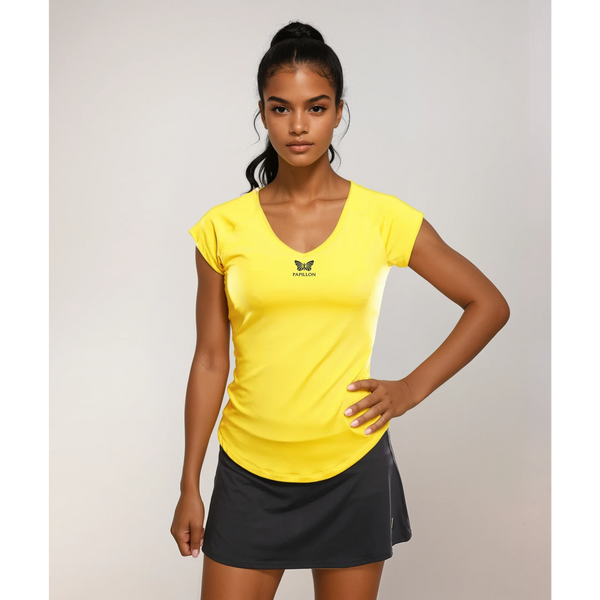 CLUB V-SHIRT DAMEN, GELB