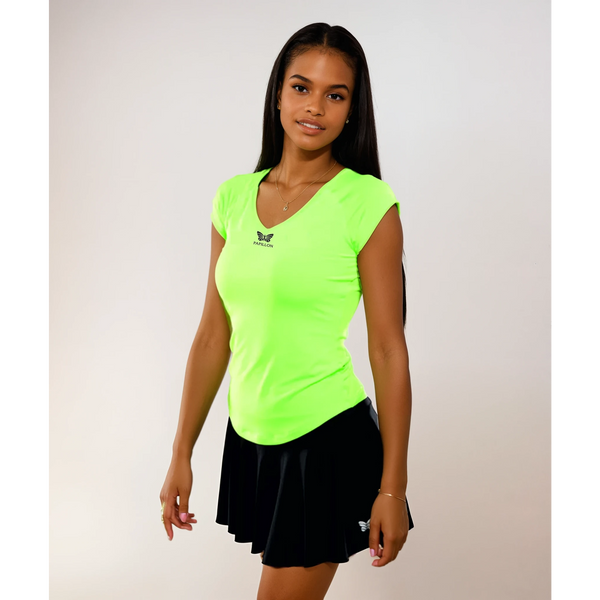 CLUB V-SHIRT DAMEN, NEON-GRÜN