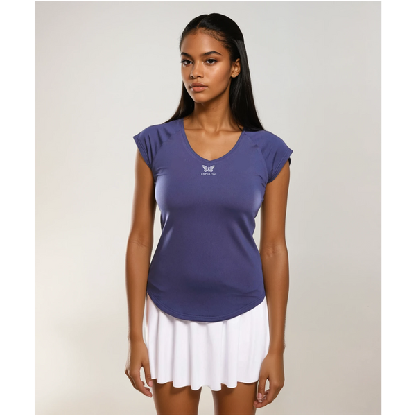 CLUB V-SHIRT DAMEN, NAVY BLAU