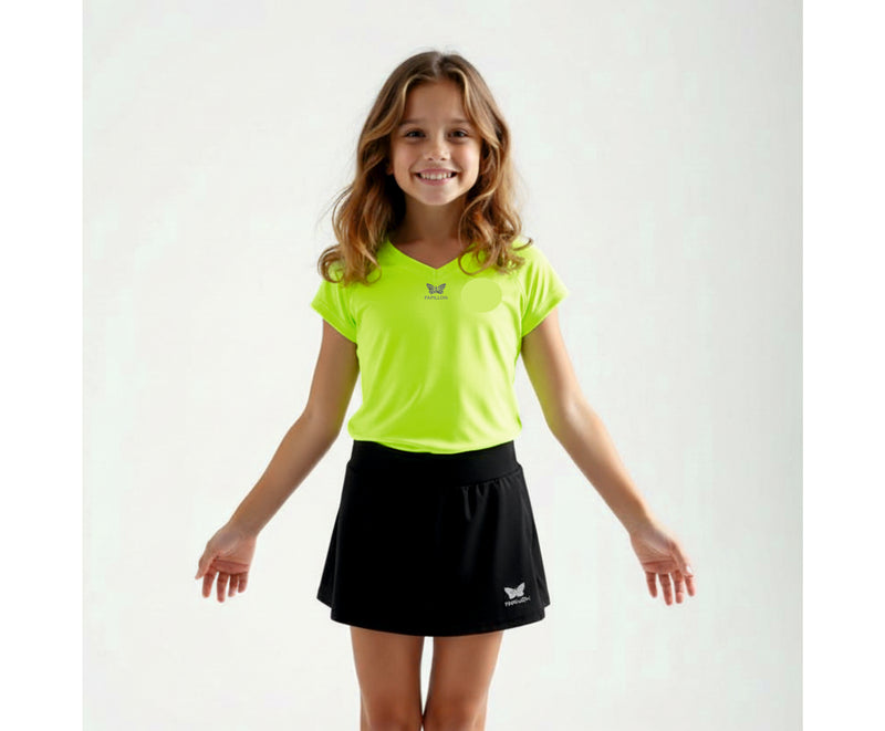 TEAM V-SHIRT MÄDCHEN, NEON-GRÜN