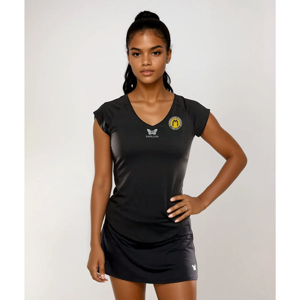 TEAM V-SHIRT DAMEN, SCHWARZ