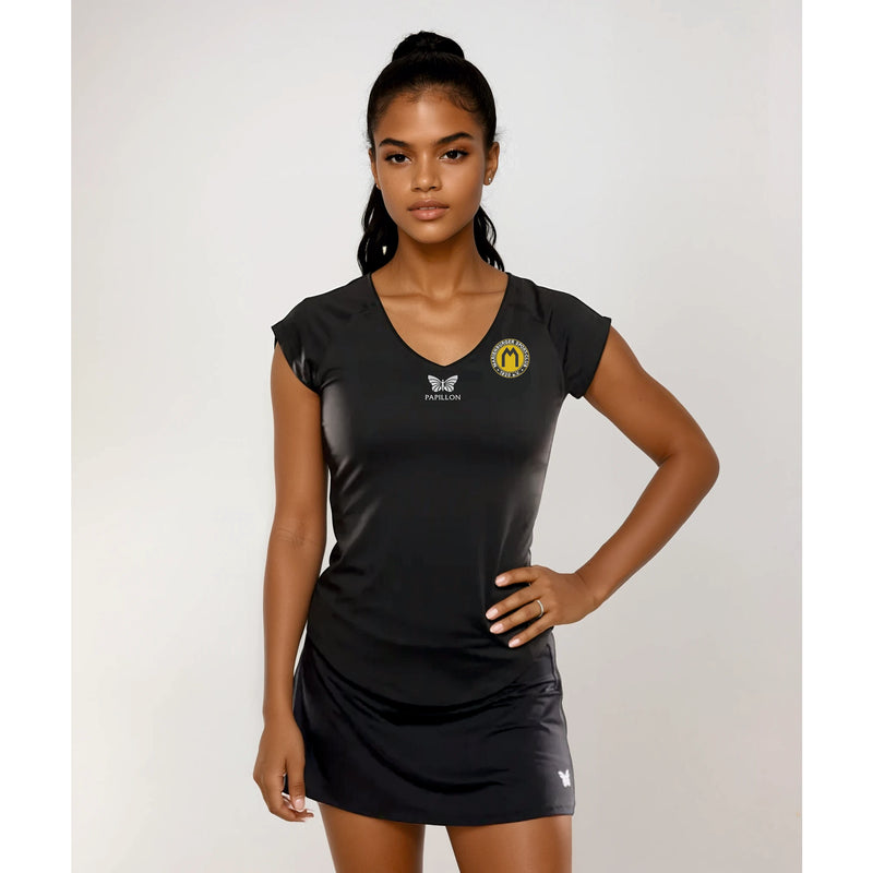 TEAM V-SHIRT DAMEN, SCHWARZ