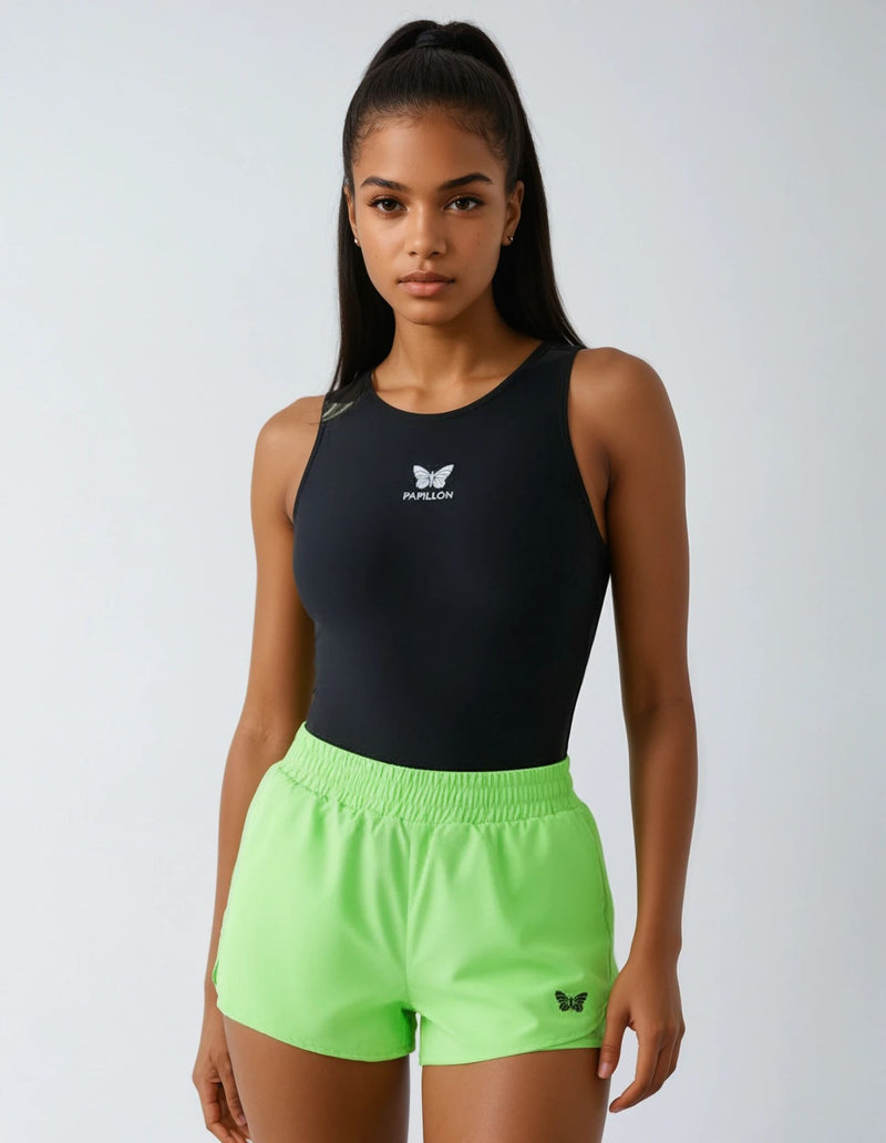 TENNIS SHORT DAMEN, NEON-GRÜN -NEU-