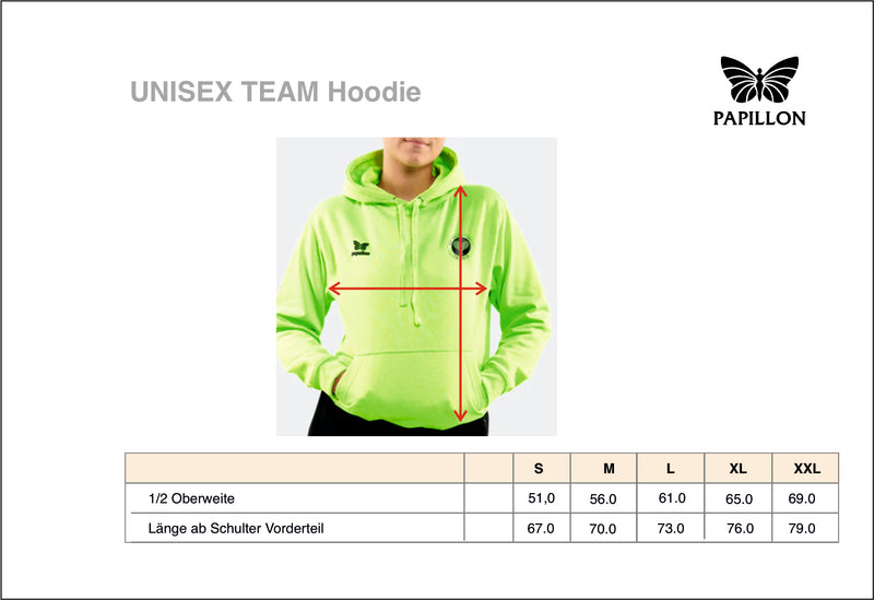 TEAM HOODIE DAMEN, NEON-GRÜN -NEU-